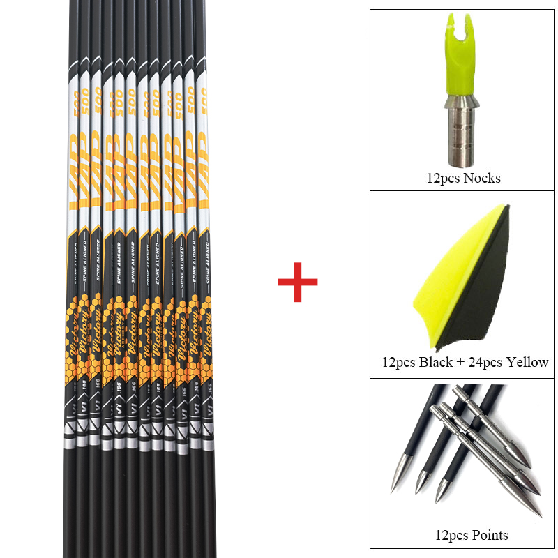 Arrow Carbon Shaft - 12 قطعة لتقوم بها بنفسك الرماية