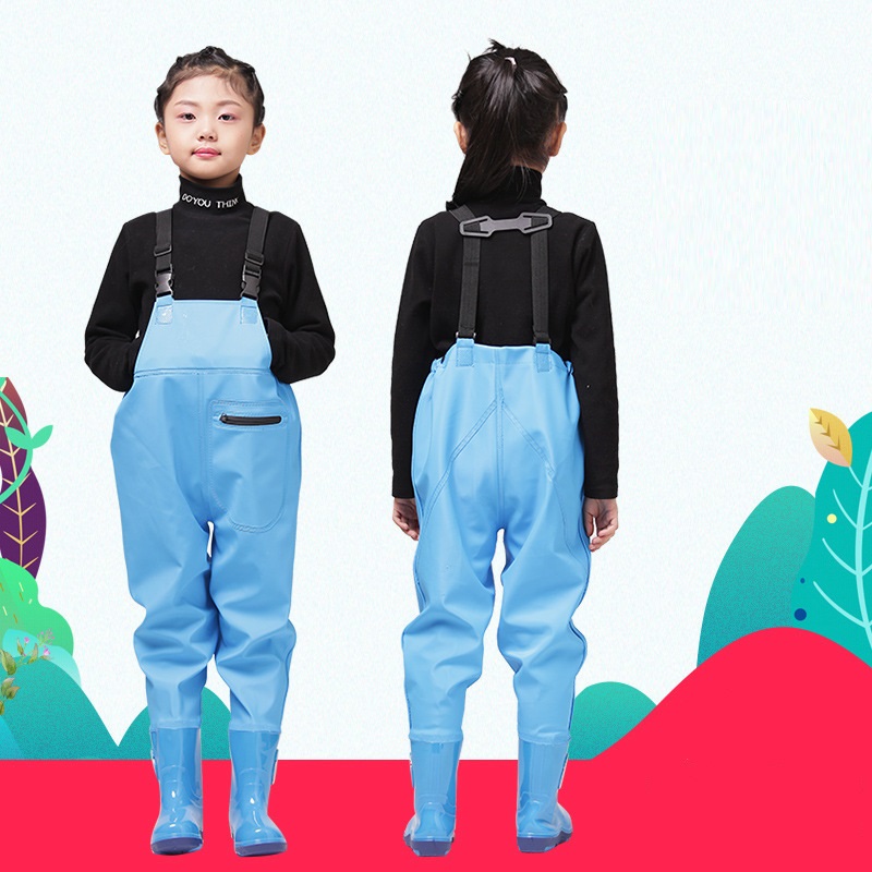 Fishing Waders Breathable - خواضات الصدر مع حذاء برقبة للأطفال