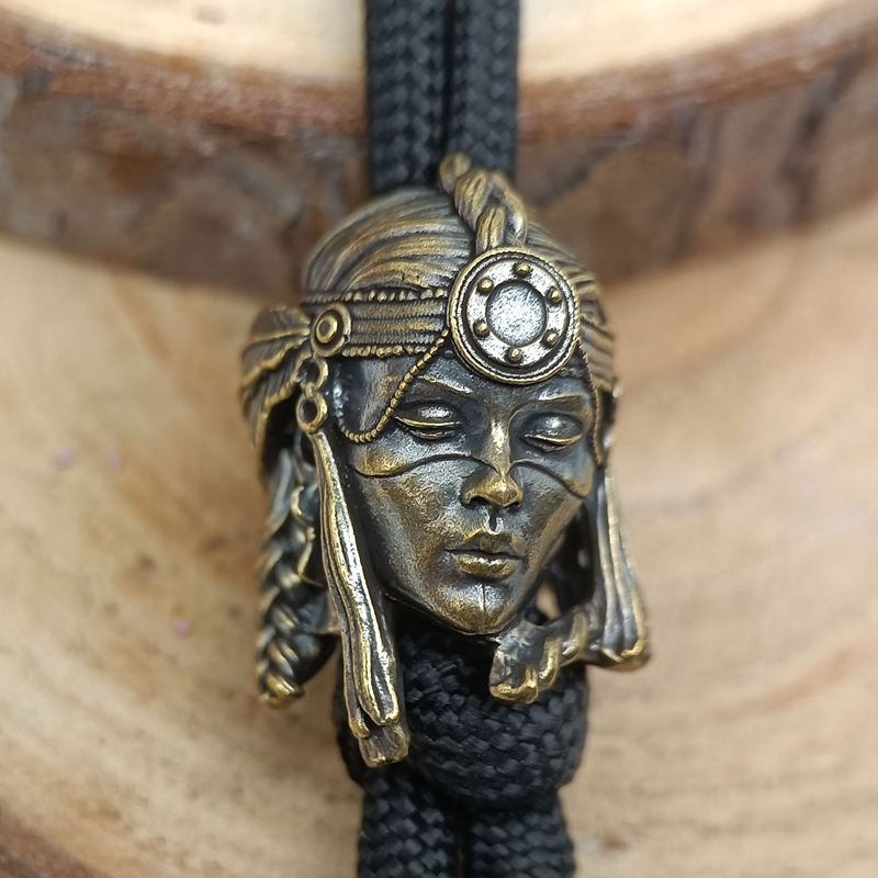 Paracord Survival Bracelet - قبيلة أنثى المحارب النحاس سكين حبة