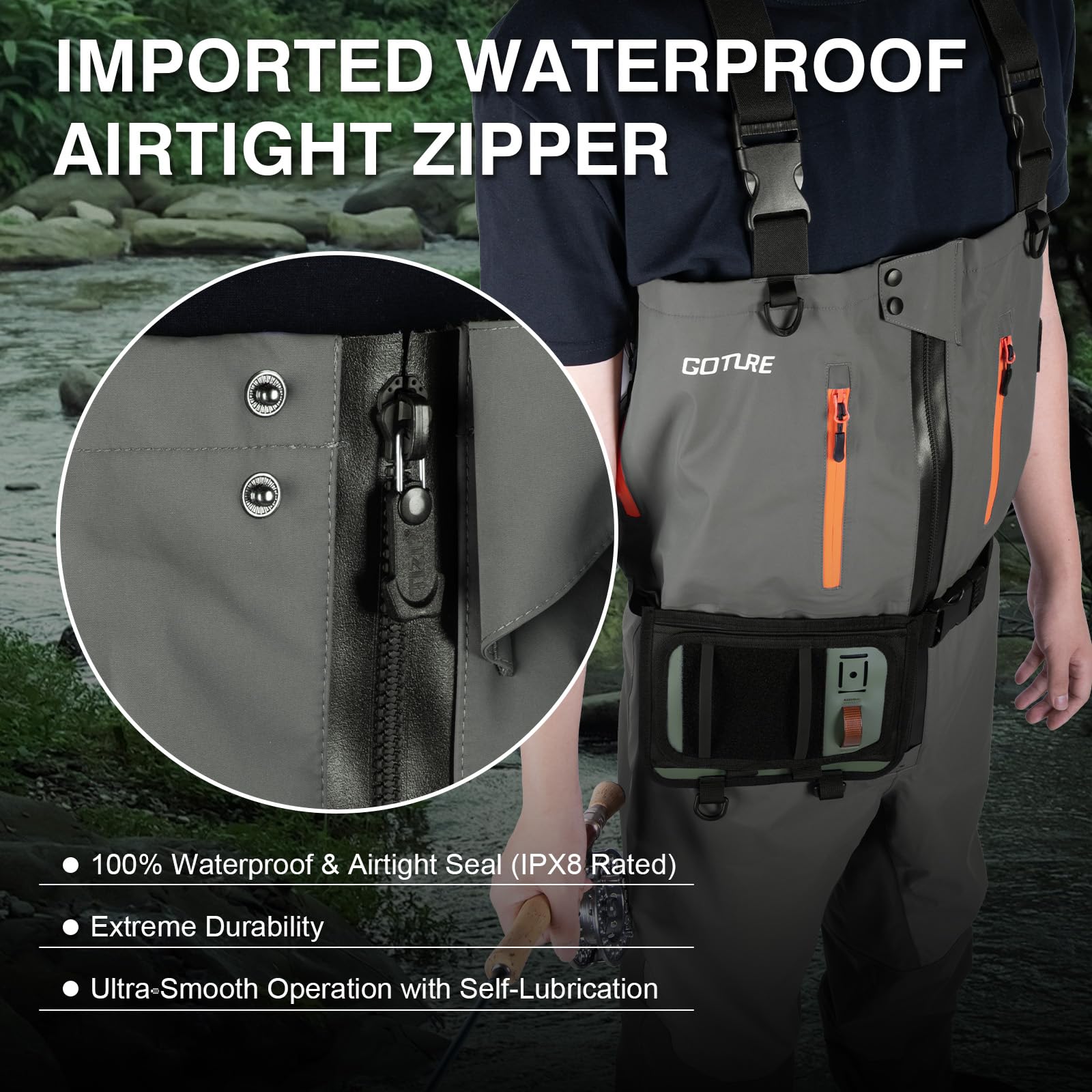 Goture 5-Layer مقاوم للماء الص - مراجعة Fishing Waders Breathable وسعره