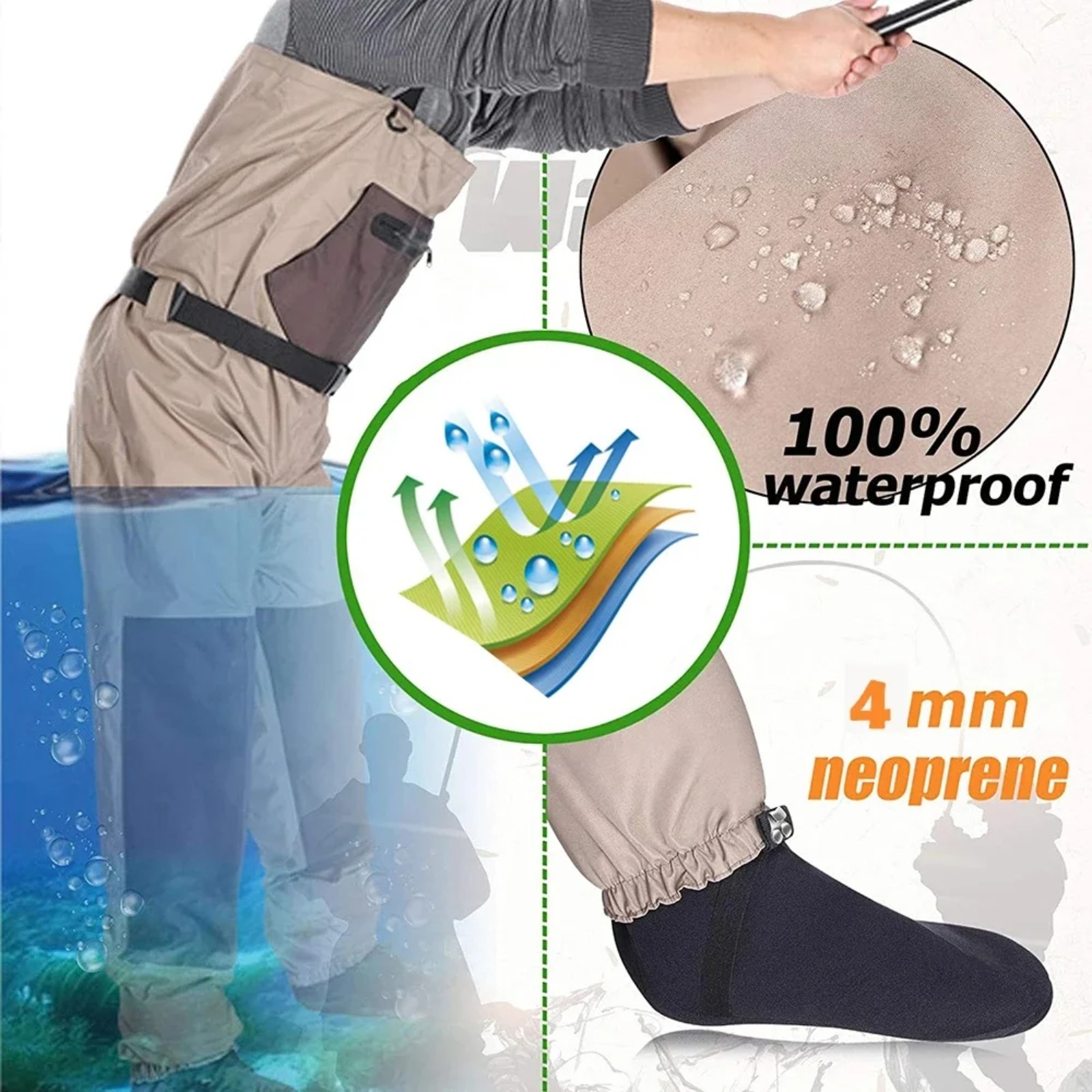جوتير - بدلة صيد السمك ذات 3 ط - مراجعة Fishing Waders Breathable وسعره