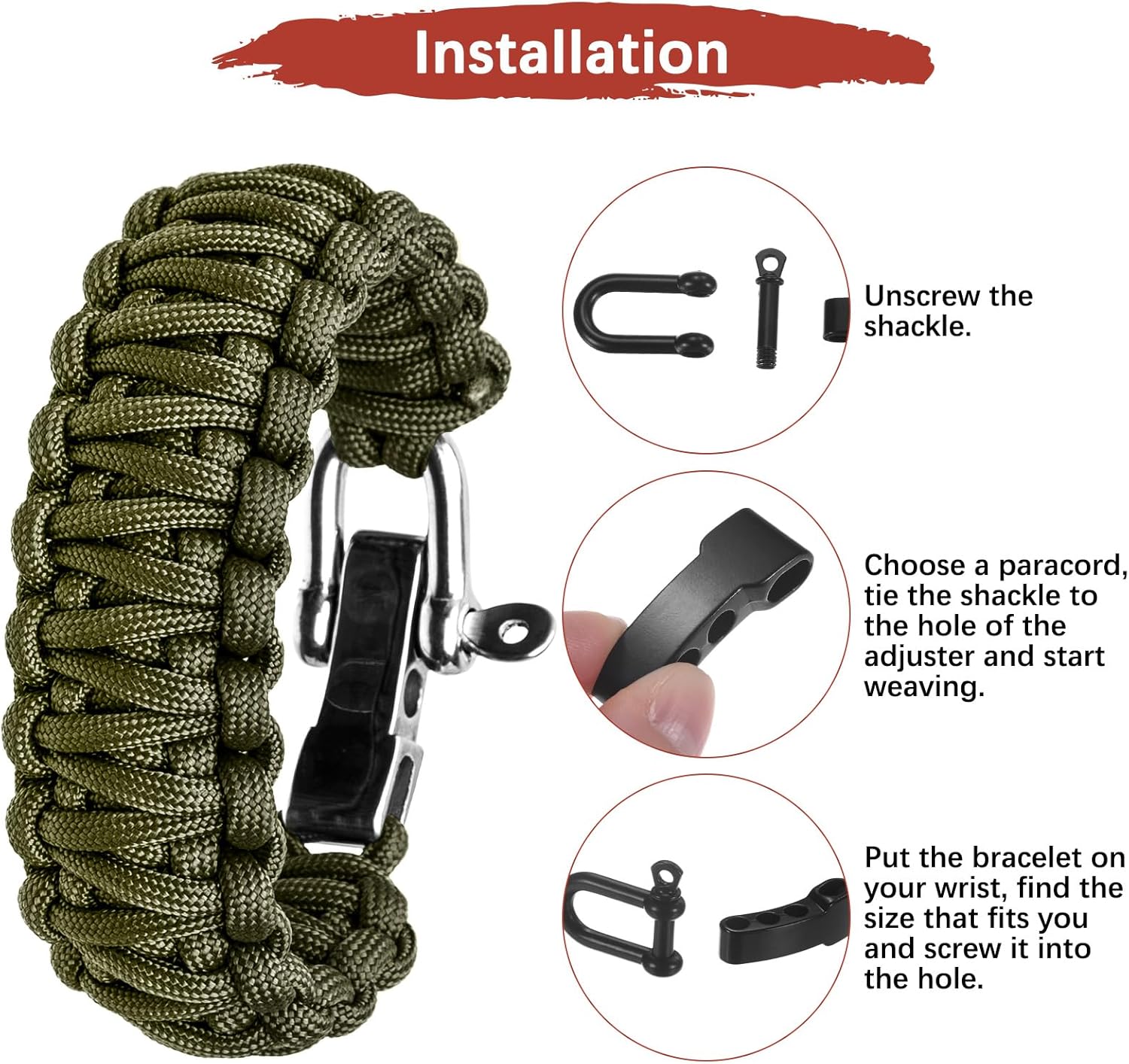 4/10 قطع من مشابك سوار الباراك - مراجعة Paracord Survival Bracelet وسعره