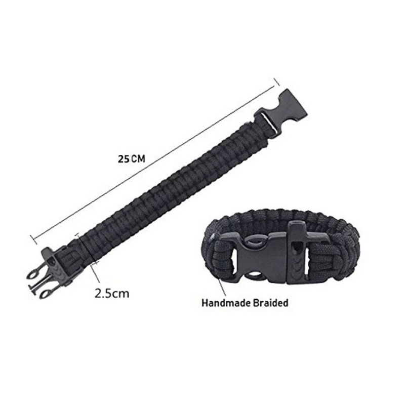 صافرة سوار باراكورد، نسيج بارا - مراجعة Paracord Survival Bracelet وسعره