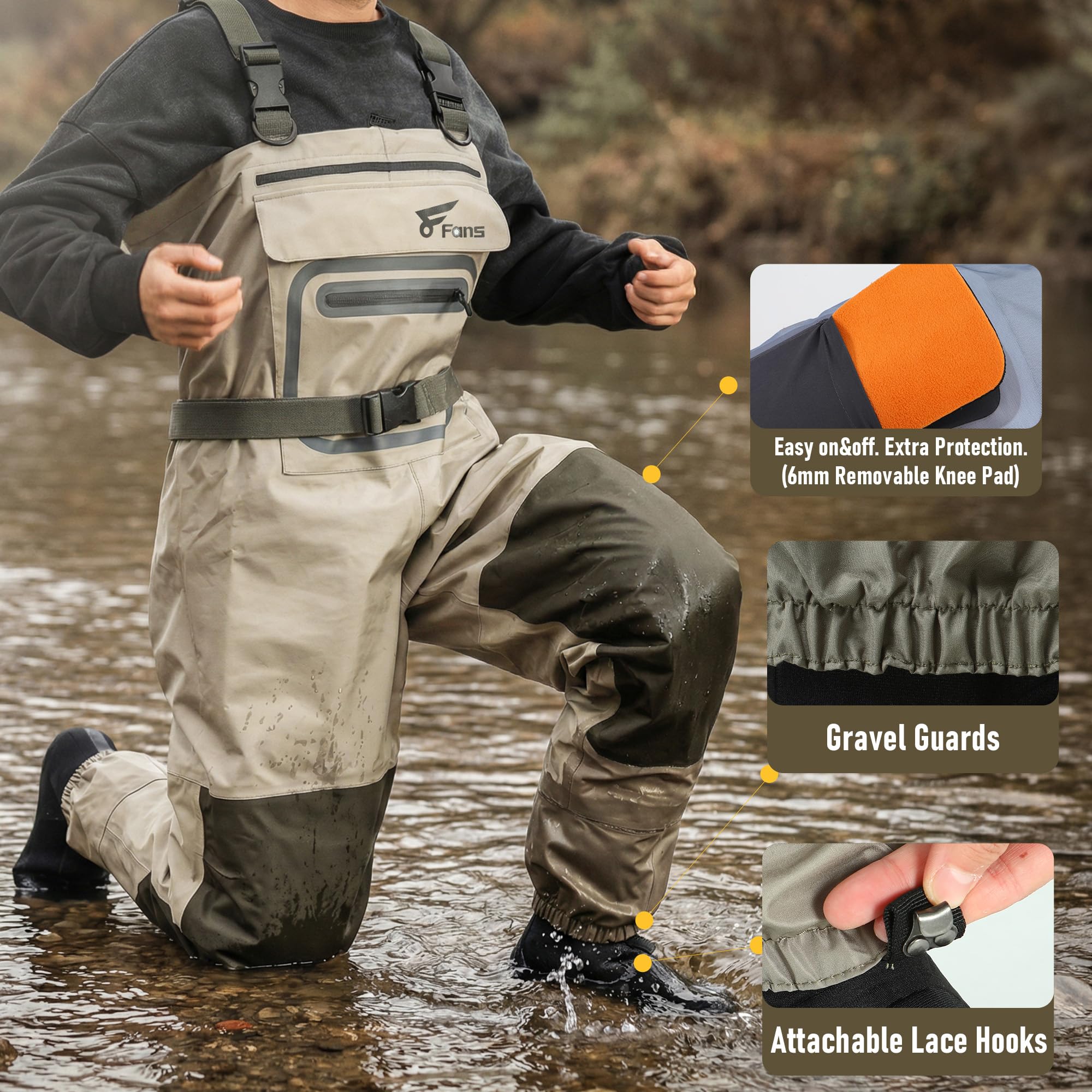 صدرية صيد بـ 8 مراوح للرجال وا - مراجعة Fishing Waders Breathable وسعره